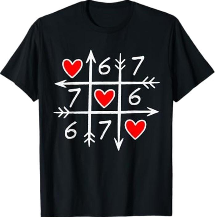 Valentines Day Six Seven 67 Meme 6 7 Heart T-Shirt