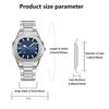 LP62 New 4pcs Alloy Square Men Quartz Movement Watch Waterproof Business Watch Cross Necklace Bracelet Ring Set Selected Gift