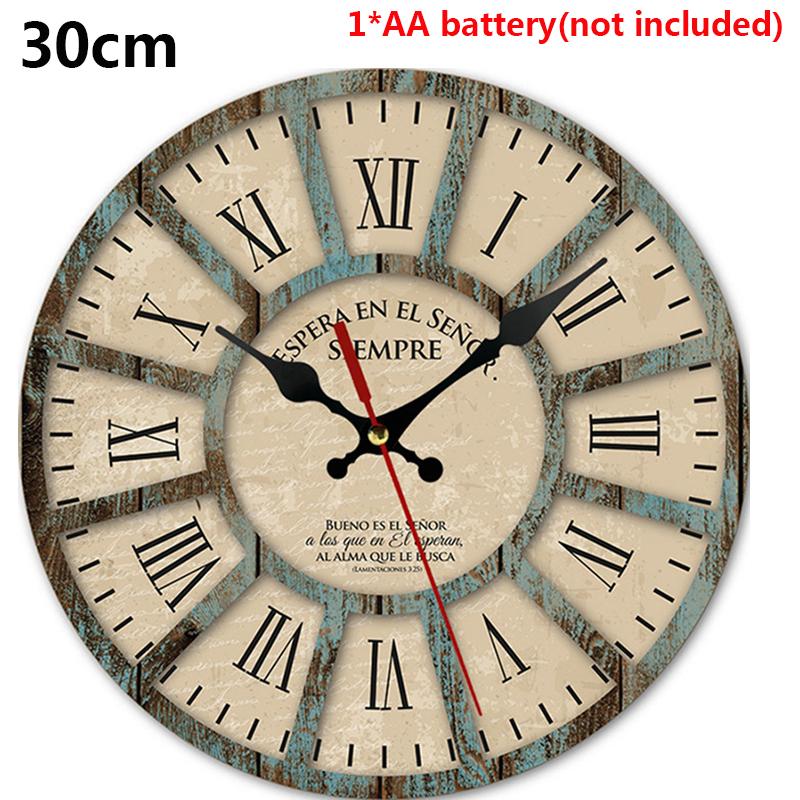 12" настенные часы деревянные для дома кварцевые большие винтажные деревенские аналоговые 30 см