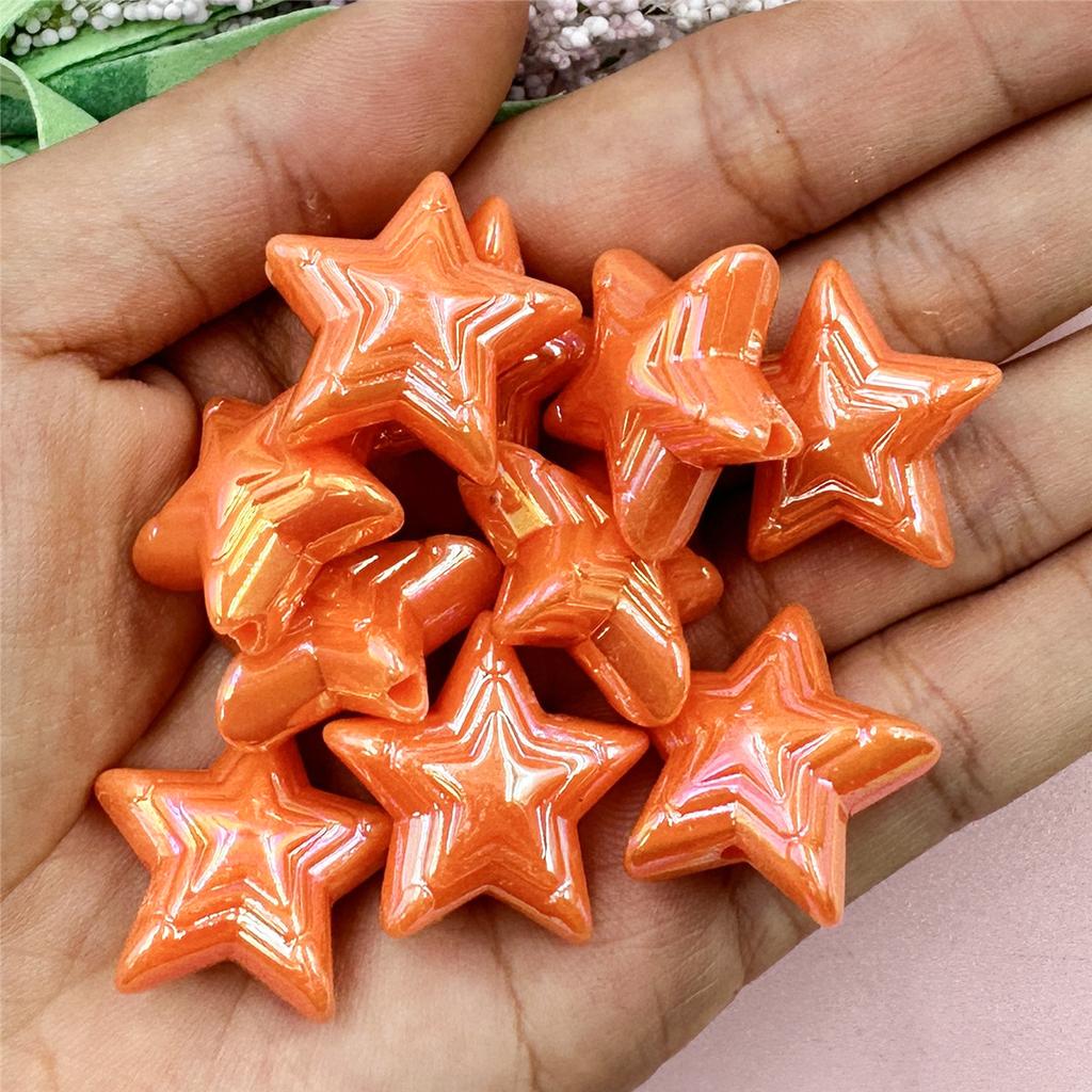 Свободные бусины ручной работы, модные акриловые красочные пентаграммы 22,8 мм, DIY Изготовление ювелирных изделий, 10 шт., материал ручной работы