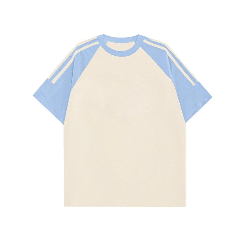 Футболка с короткими рукавами из чистого хлопка Solona с контрастным полосатым воротником и тремя полосками