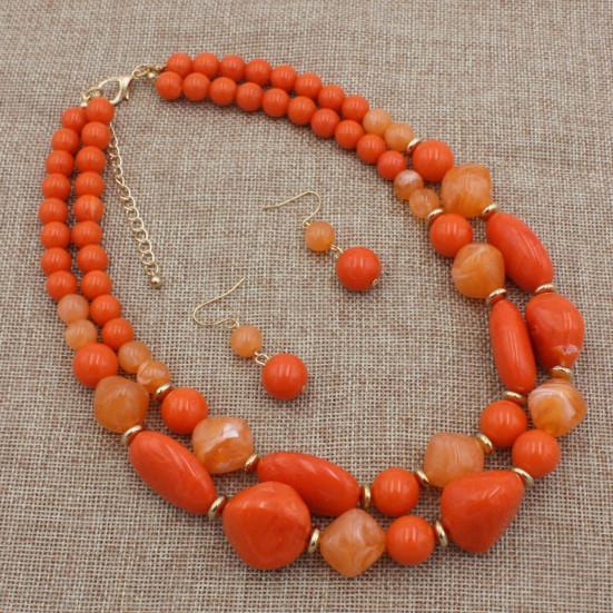 1 комплект многослойного ожерелья в стиле ретро, ювелирные изделия, аксессуары, двухрядное ожерелье, серьги-крючки, комплект для вечеринки