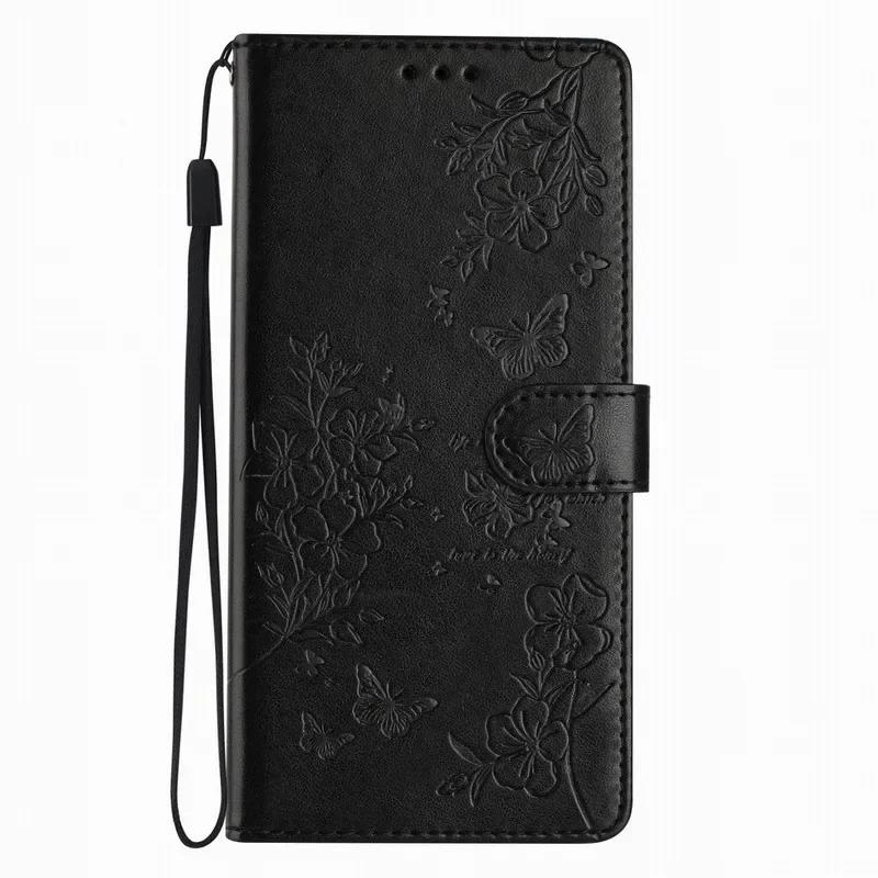 Flower Butterfly Phone Case For Samsung Galaxy S5 S26 S25 Edge S24 S23 S21 FE S22 Plus Ultra Cash Slots Wallet Protect Cover