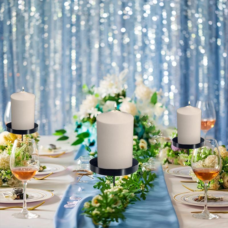 4pcs Festival Candlestick With Spike Metal Taper Holders Iron Cup Insert Wedding Candles Holder Christmas Decor 6/8cm