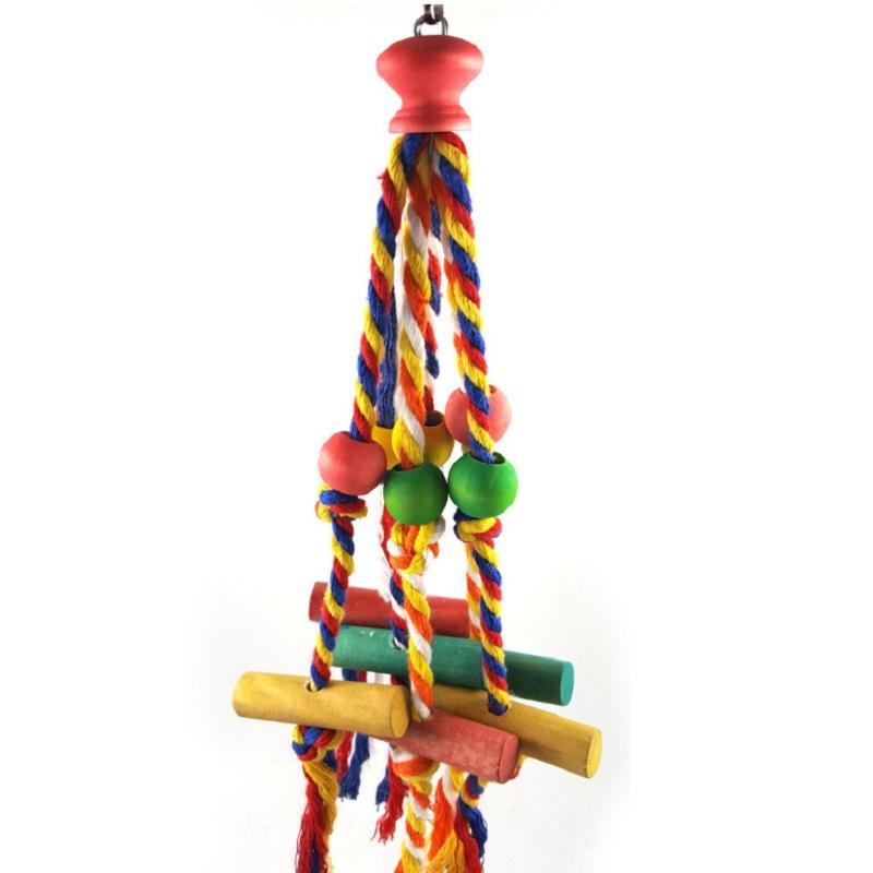 Забавная хлопковая веревка, игрушка-попугай, устойчивая к укусам, разрывающая птиц игрушка, жевательная игрушка для домашних животных, обучающая игрушка для корелл, товары для домашних животных