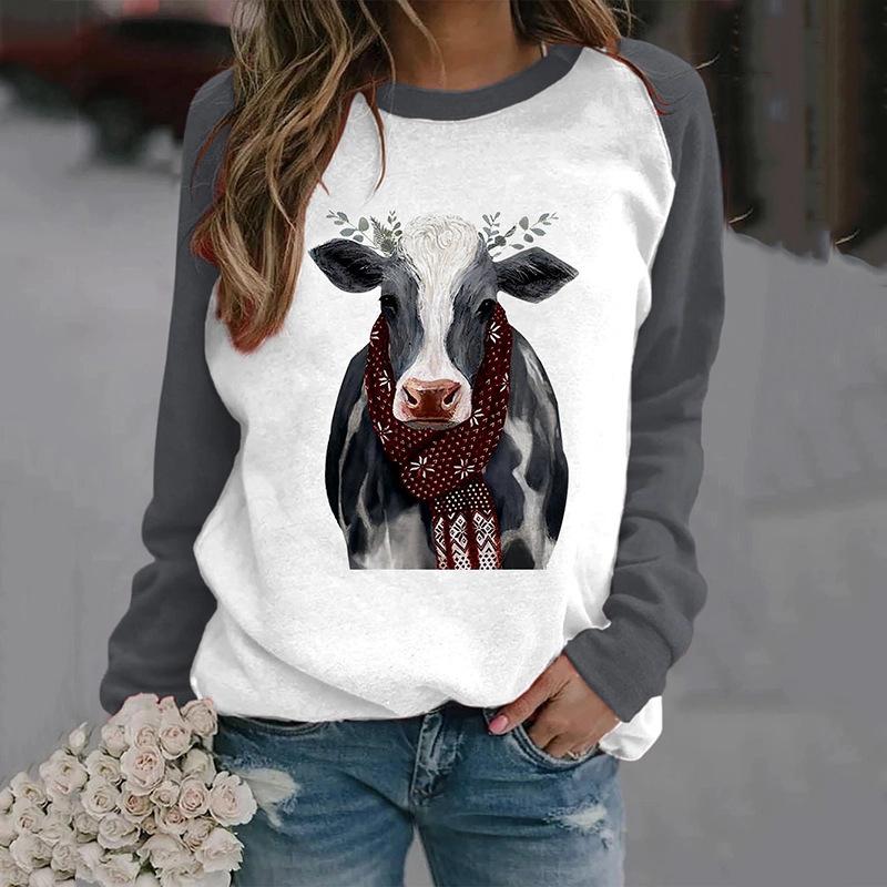 Autumn Women Thin Pullovers Winter Casual Tops Vintage 3D Printed Sweatshirt Ladies Street Long Sleeve Sports Hoodie