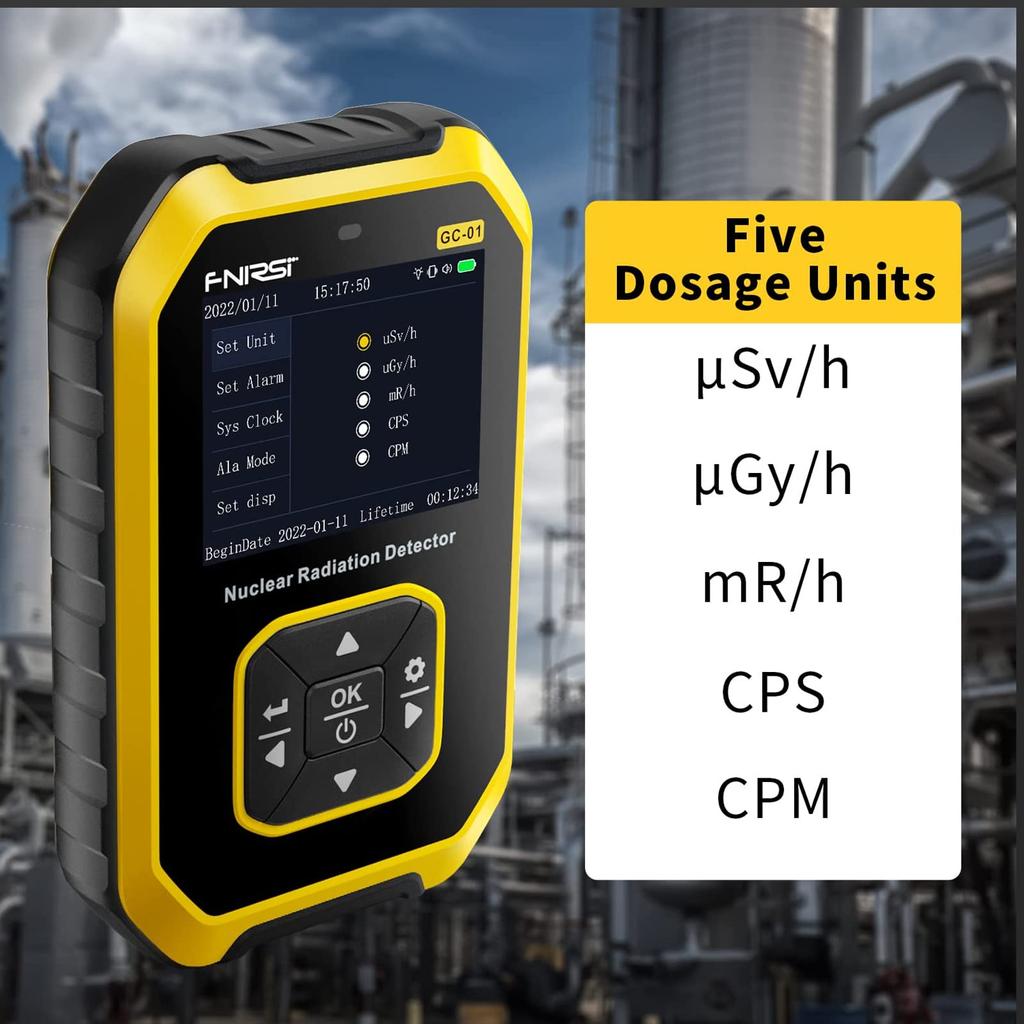 Radiation Measuring Instrument Geiger Counter High Precision Nuclear Radiation Detector Radiation Dosimeter LCD Display Energy Compensated GM Tube