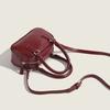 European and American pillows 2025 new burgundy armpit bag women's niche design chili handheld square bag women's bag