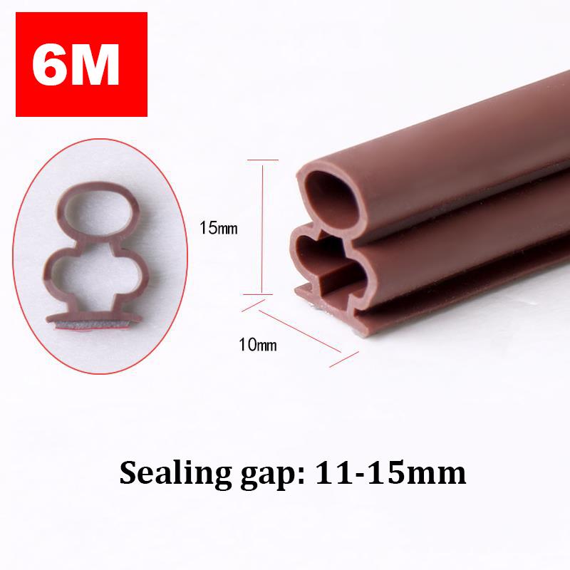 6 м силиконовая резиновая уплотнительная лента самоклеящаяся изоляционная лента для дверей, окон, звукоизоляция, защита от атмосферных воздействий, блокатор зазоров I типа, изоляционная лента