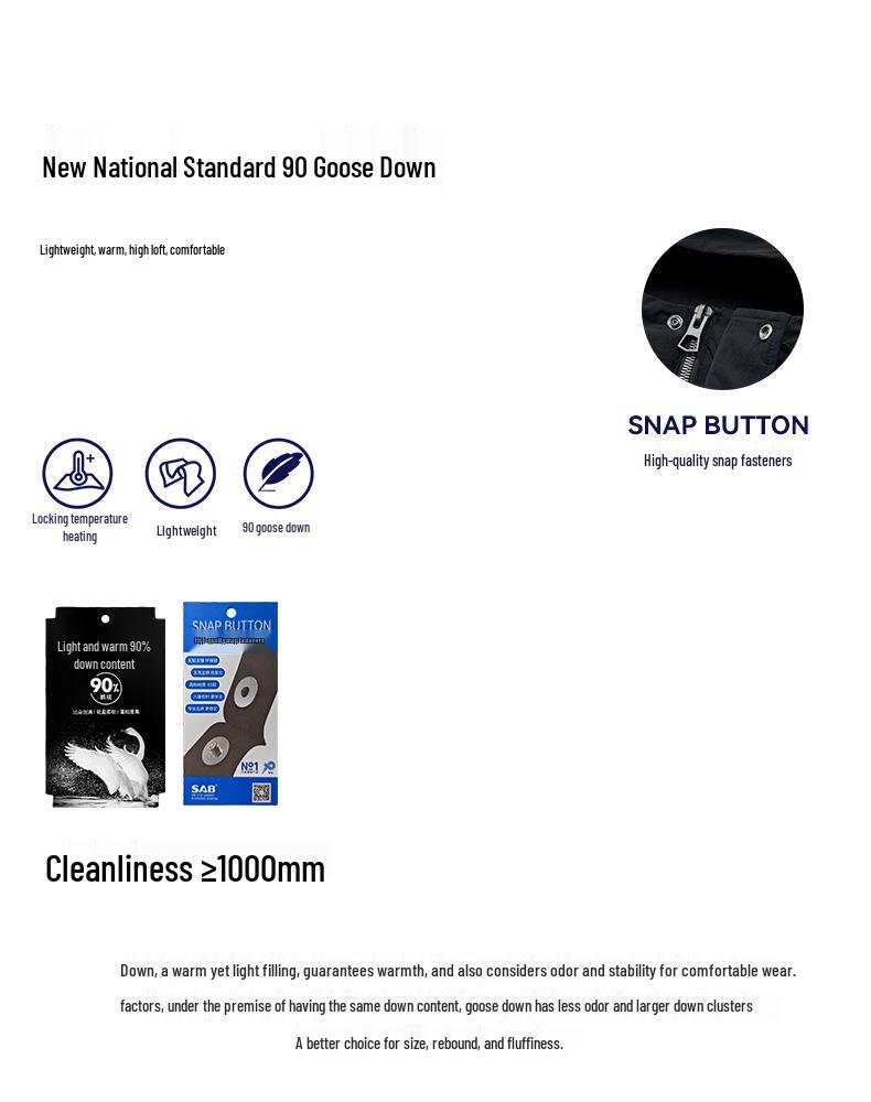 Мужская пуховая куртка оверсайз на 90% из гусиного пуха - Высокий объем и усиленное тепло