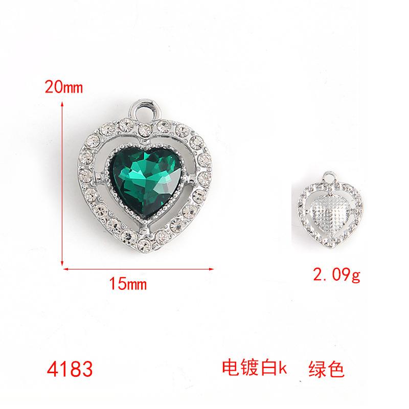 Цвет Прозрачный Страз Сделай Сам Сплав Ювелирные Аксессуары Сердце с Бриллиантами Браслет Ожерелье Подвеска Любовь Подвеска