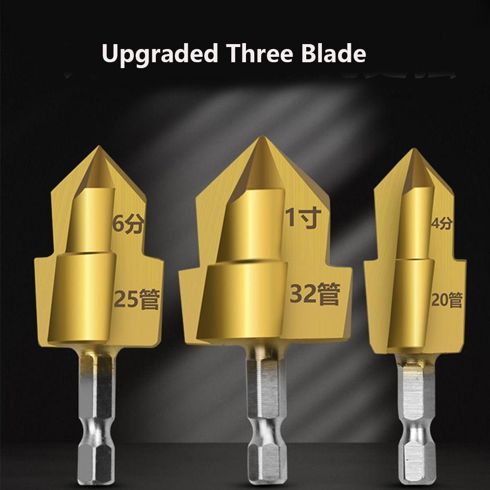 Трехлопастное сверло для расширения труб, шестигранная ручка, расширитель для труб, пластик PPR, ПВХ