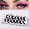 7 Pairs Bat Colorful Eyelashes Dramatic Colored False Eyelashes  Women