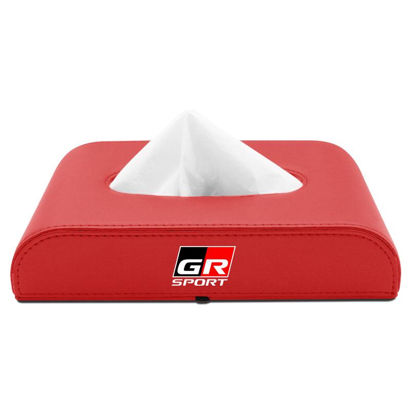 1pcs Car Tissue Box Holder Armrest Box Storage Case Emblem for Toyota TRD Corolla Camry Rav4 Yaris Hilux Prius Auris Car Accessories