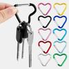 20Pcs Heart Shaped Carabiner Heavy Duty Aluminum Keychain Clip Spring Hook Backpack Water Bottle Hanging Buckle Outdoor Camping Accessories