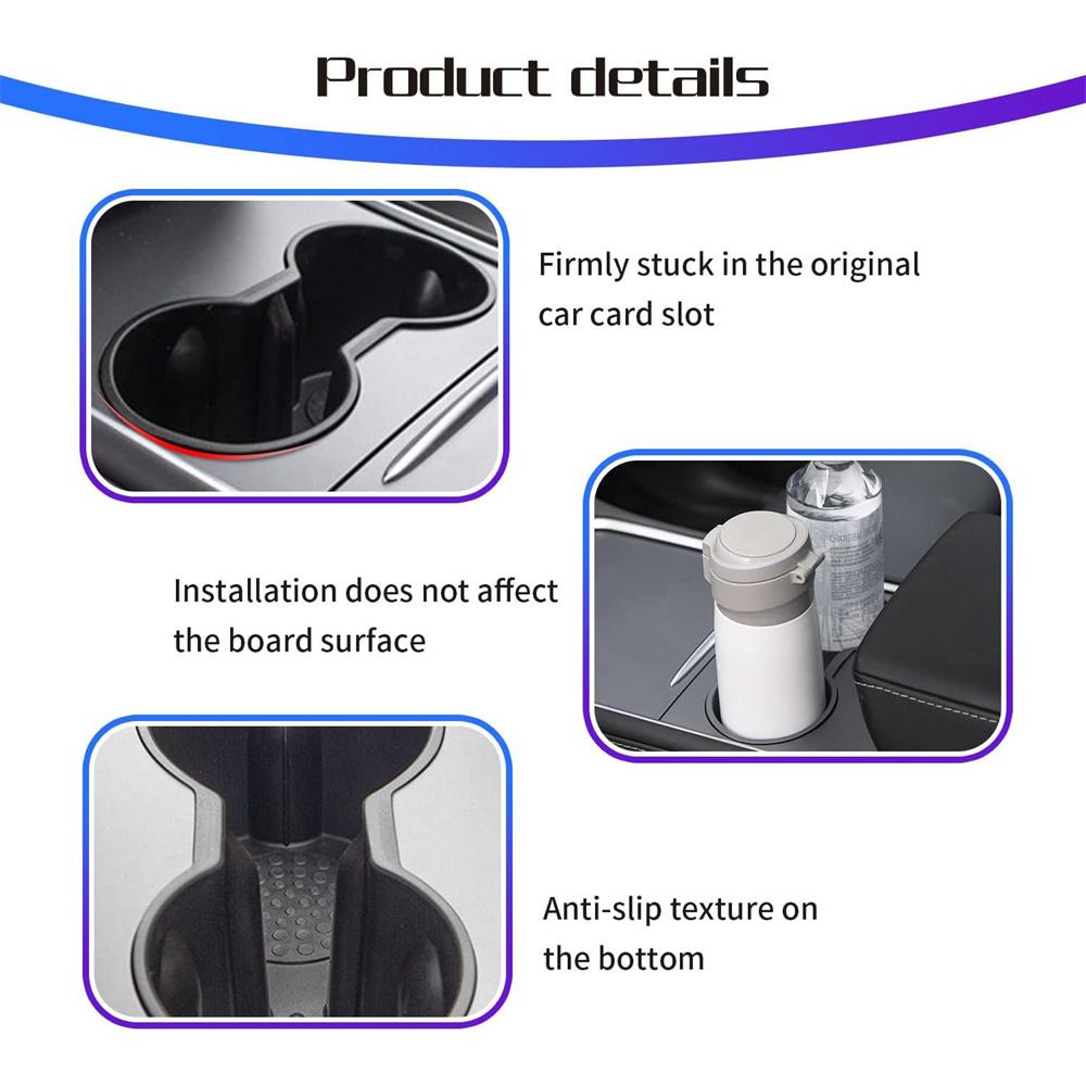 Cup Holder Insert Fit For Tesla Model 3 Y 2017-2024 Accessories