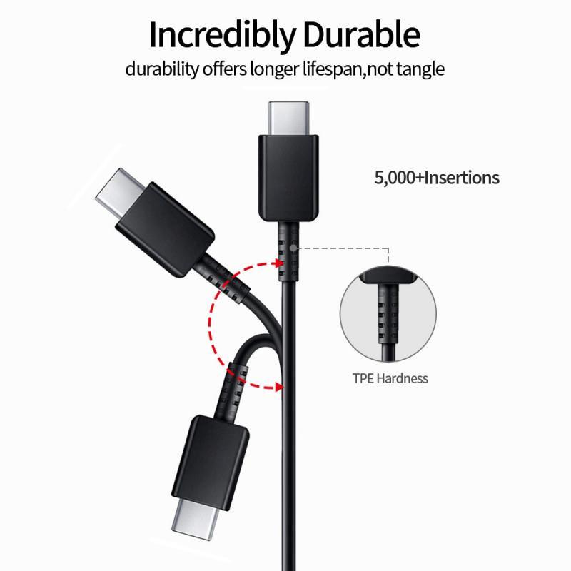 HdoorLink Кабель для быстрой зарядки Samsung Type C, шнур для быстрой зарядки, кабель для передачи данных для Samsung Galaxy S10 S9 S8 Note9 Note8 A80 A70 A60 A50 A40 A30 1,2 м