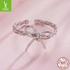 Woven Bow Open Ring Women'S, Pop Jewelry S925 Sterling Silver Ring