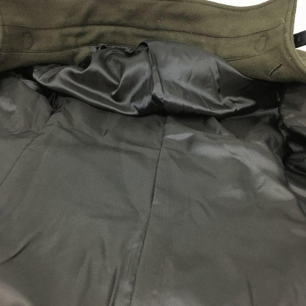 JOURNAL STANDARD Шерстяное короткое пальто Оливковое Мужское S с капюшоном и кожаным поясом(ИСПОЛЬЗОВАЛ)