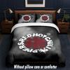 Red Hot Chili Peppers Design Bed Bedding Set 1 Duvet Cover + 2 Pillowcases Soft Breathable Household Bed Linens