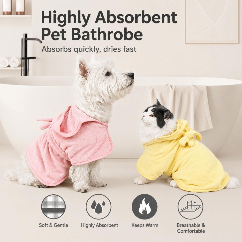 Quick Dry Pet Bathrobe Super Absorbent Pet Grooming Towel New Absorbent Pet Towel  Pet Grooming