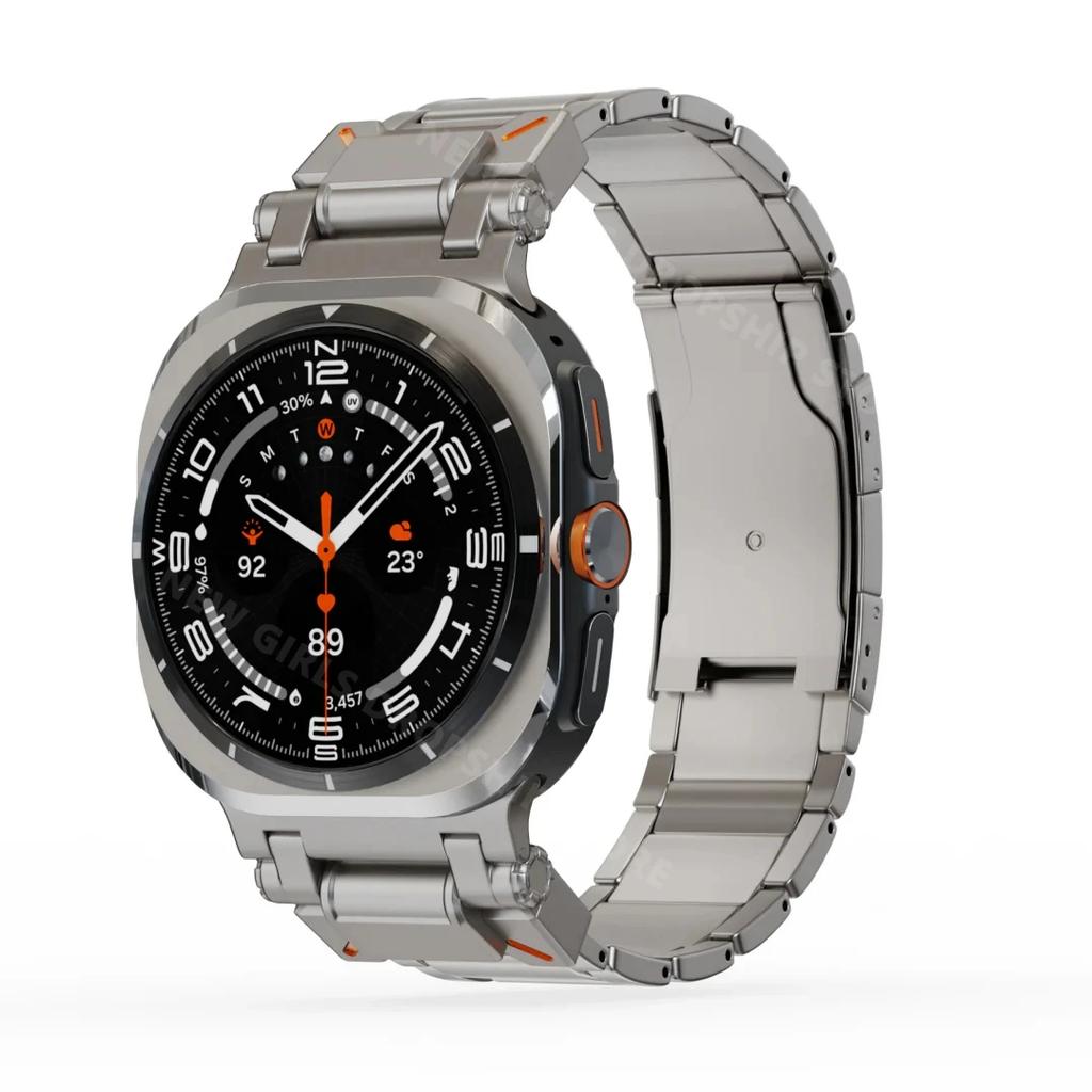 Титановый ремешок для Samsung Galaxy Watch 8 44 мм 40 мм 8 Classic 46 мм Роскошный ремешок Correa для GALAXY ULTRA 2025 2024 Мужской браслет