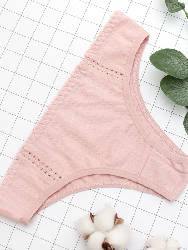 ISSA Plus Textured Cotton Bikini Bottom