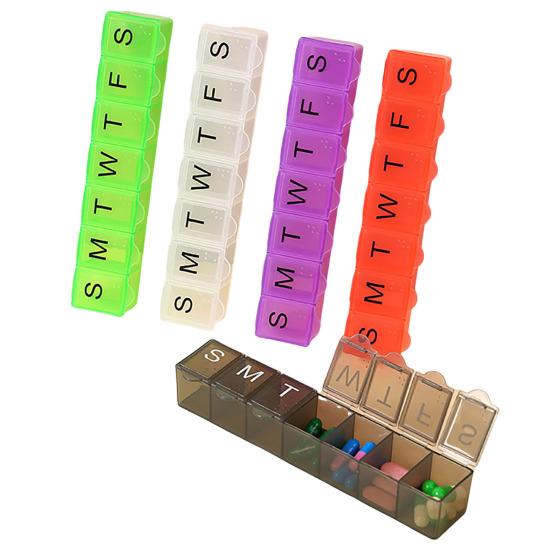 Коробка для таблеток с отделениями, 7 сеток, еженедельная прозрачная крышка, с принтом даты, пыленепроницаемый, влагозащищенный, портативный, для путешествий, на открытом воздухе, органайзер для планшета