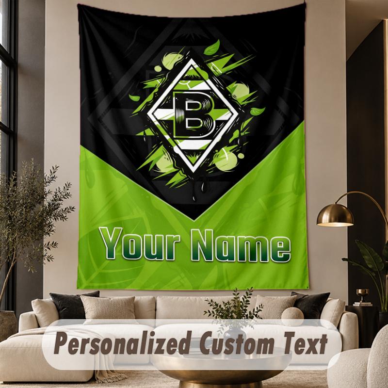 Custom Text Tapestry Borussia Mönchengladbach Print Wall Tapestry Indoor Living Room Wall Decor