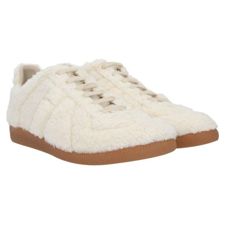 Maison Margiela Shearling Replica Light Ecru Men Sneakers White S57WS0410-P4355-T1013