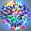 1-10pcsNovelty DIY LED Colorful Butterfly Night Light Fridge Party Wedding Living Room Bedroom Refrigerator Home LED Decor Light