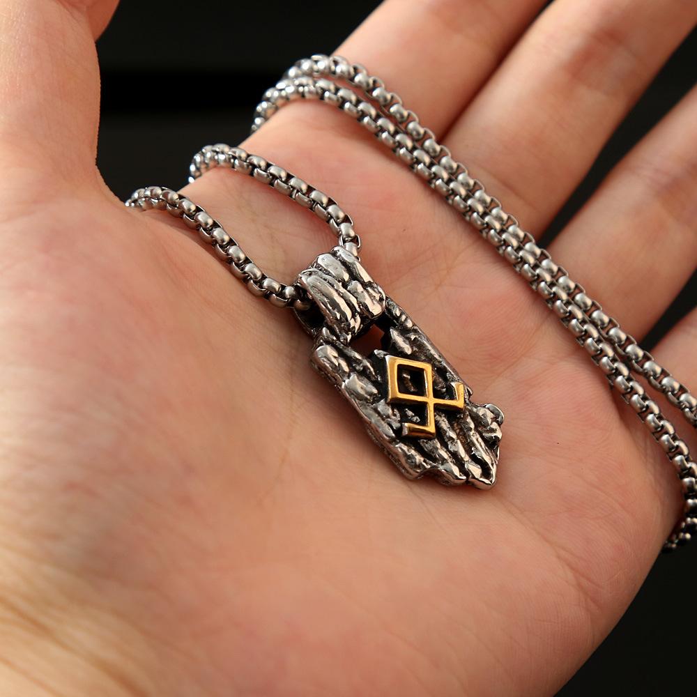 Ожерелье из титановой стали, ювелирные изделия викингов, рунические украшения, мужская подвеска из нержавеющей стали