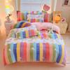 Rainbow Theme Plush Duvet Cover Fluffy Soft Boys Girls Luxury Queen Quilt Cover Winter Warm Letter Print Bedding No Pillowcase