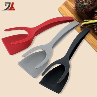 Два-в-одном нейлоновая кухонная лопатка и щипцы для еды для стейков, тостов и омлетов