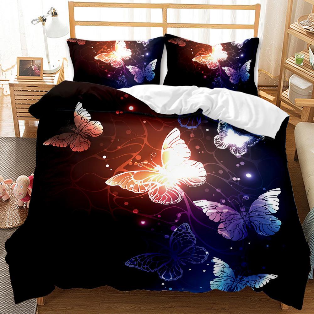 Butterfly Series American Three-piece Bedding EBay3D Digital Printing Quilt Set Cool