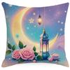 New Moon Chandelier Flowers Dreamy Folk Line Print Home Living Room Sofa Pillow Cover