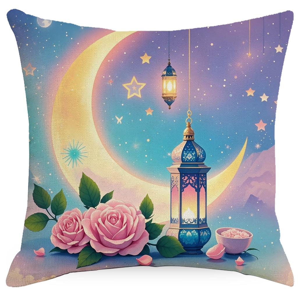 New Moon Chandelier Flowers Dreamy Folk Line Print Home Living Room Sofa Pillow Cover