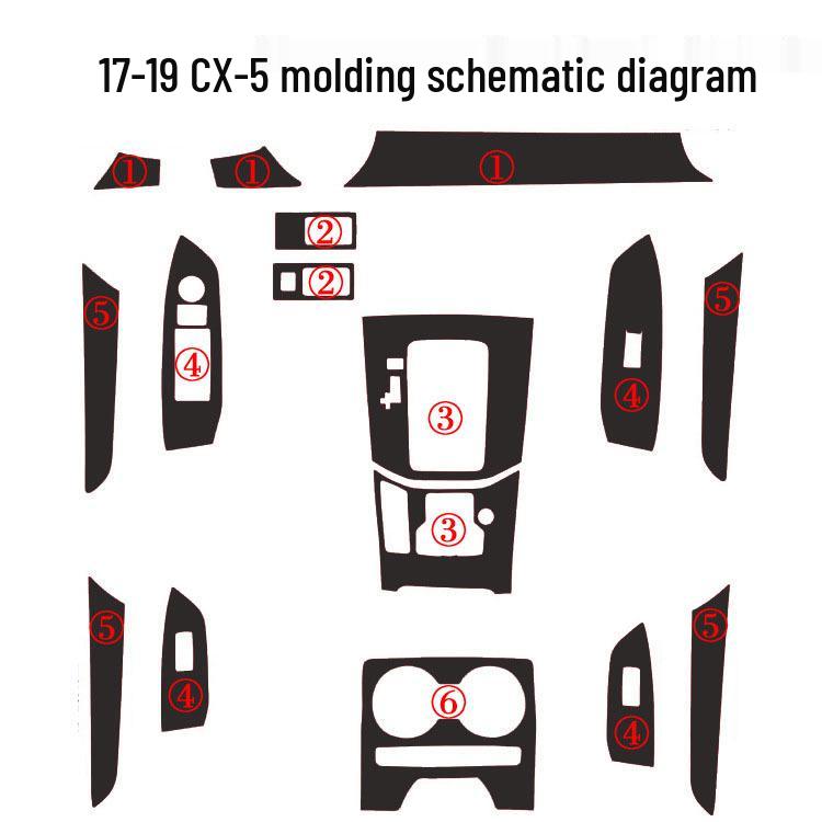Carbon Fiber Gear Console Sticker for 2017-2021 Mazda CX-5 Interior Modification