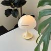 Modern Portable Rechargeable Cream Mushroom Table Lamp - Designer Touch Dimmable Bedside Light