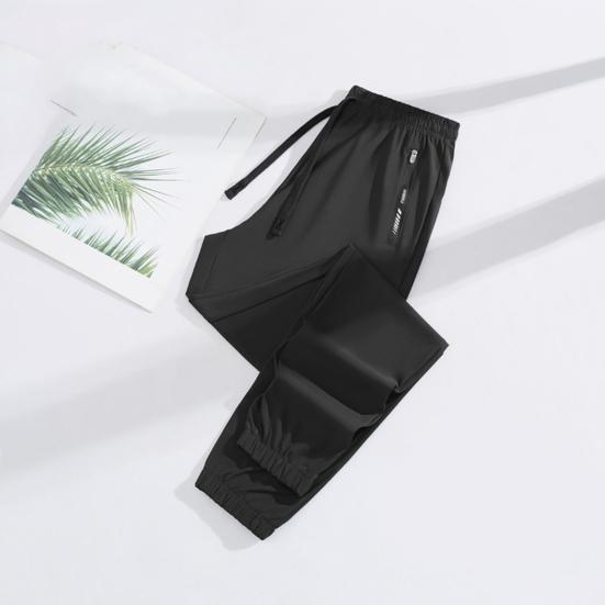 Unisex Stretch Quick Drying Pants Ice Silk Sport Stretch Active Pants Drawstring Casual Baggy Jogger with Pockets for Hiking Travel