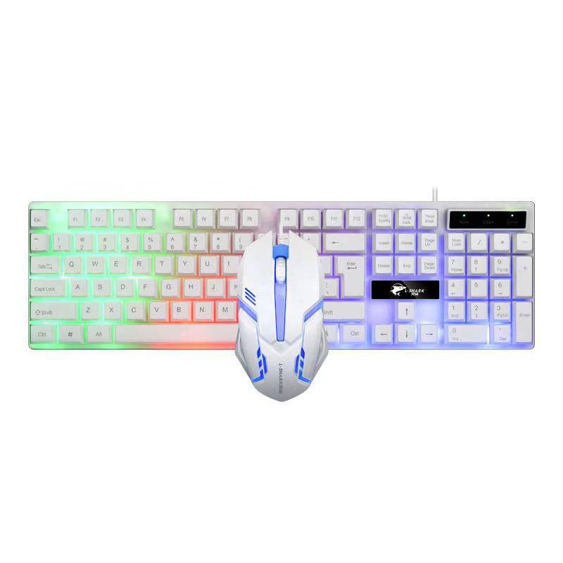 T350 Цветная светящаяся игровая/офисная проводная USB-клавиатура и мышь