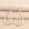 October Milky Opal Stone 925 Silver Engagement Dangle Birthday Earrings Jewelry EE-139-12