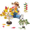 Children Diy Wooden 3D Puzzles Blocks Assembled Tree Model Jigsaw Puzzle Kids Montessori Marble Ball Run Track Game
