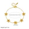 Gold Plated Flower Jewelry Set Necklace Bracelet and Stud Earrings with Crystal Accents