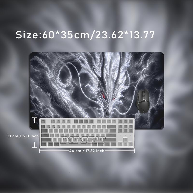 Silver Smoke Dragon Spirit Mouse Pad Gamer XL New Computer Custom Mousepad XXL keyboard pad Non-Slip Computer Mice Pad