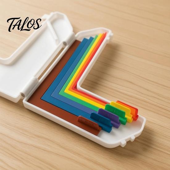 Направляющая для выравнивания бумаги Talos Paper Art с цветными метками и размерами, 7 проставок от 1/16 до 1/2 дюйма для изготовления открыток, скрапбукинга, DIY поделок, футляр для хранения