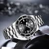 Winner Men's Automatic Mechanical Watch Waterproof Full Stainless Steel Strap Calendar Luminous Casual Business Watches For Men