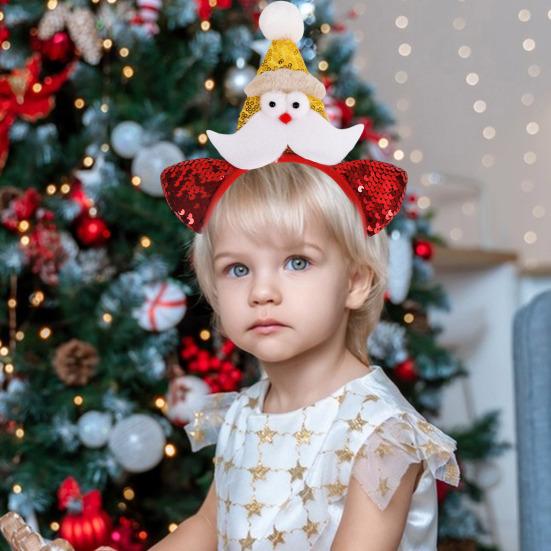 1/7 шт. Рождественская повязка на голову, праздничная шапка Санты, головные уборы из рогов оленя, рождественский костюм для вечеринки, обруч для волос, аксессуар для женщин, взрослых и детей