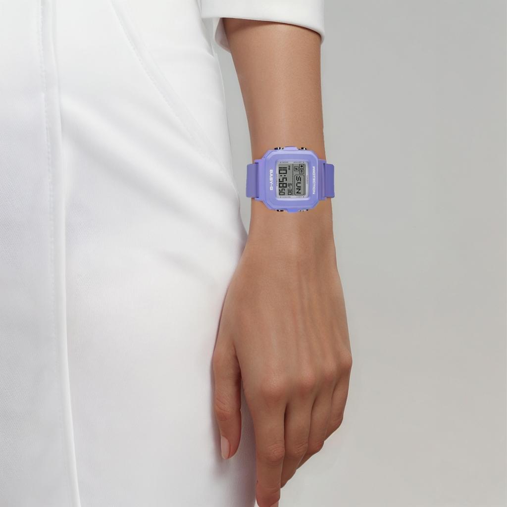 Casio Часы Baby-G Серия 100M Водонепроницаемые Кварцевый механизм Ремешок из смолы Женские часы Серый BGD-10K-6PR