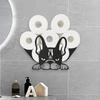 Dog Toilet Paper Holder Storage Organizer Funny Wall Mounted Modern Cute Decorative Rack Dispenser